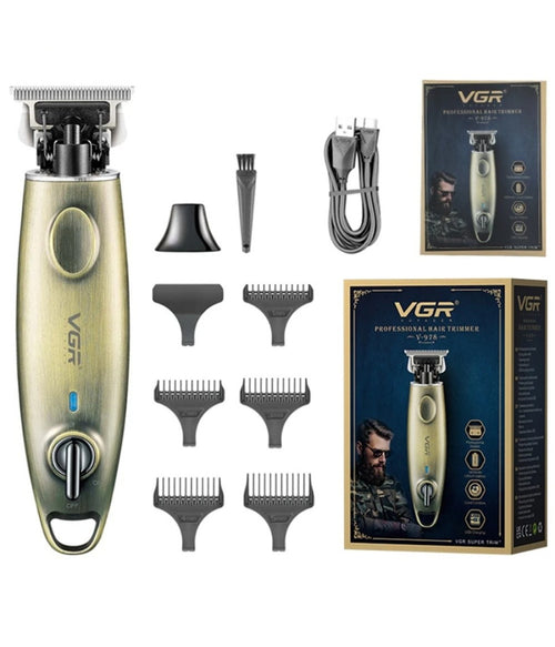 Tagliacapelli Regolabarba Professionale A Batteria Cordless In Metallo Uomo V-978