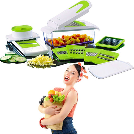 TAGLIAVERDURE 7IN1 FRUTTA TRITA AFFETTA CASA CUCINA VERDURE TAGLIA TUTTO LY_608 Casa e cucina/Utensili da cucina/Affettaverdure e mandolini da cucina Trade Shop italia - Napoli, Commerciovirtuoso.it