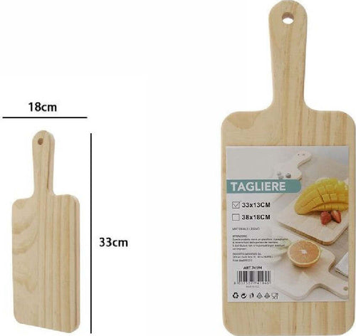 Tagliere Rettengolare In Legno Affetta Pane Salumi Carne Con Manico 33x18cm 74194 Casa, arredamento e bricolage > Cucina > Taglieri Trade Shop italia - Napoli, Commerciovirtuoso.it