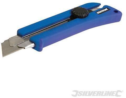 Taglierino Silverline con lama retraibile 25 mm corpo in gomma lama 7 sezioni