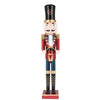 Statuetta decorativa Soldatino schiaccianoci in legno decorazione natalizia h 55 cm