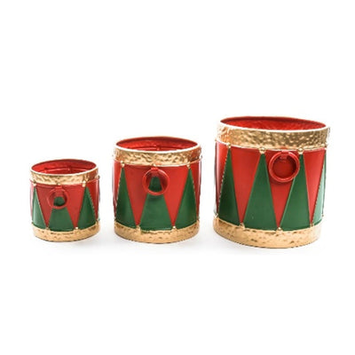 Ceste decorative in metallo decorazione per interno ed esterno set da 3