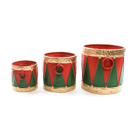 Ceste decorative in metallo decorazione per interno ed esterno set da 3