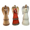 Angelo per presepe a cono doppio statuetta h 25.5 cm in poli resina decorazione natalizia