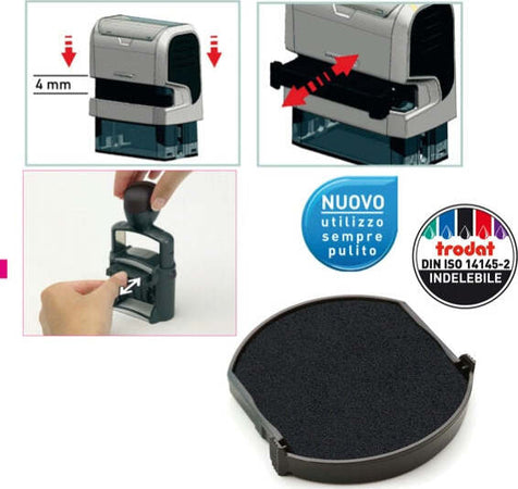 Tampone di ricambio 6-4638 - nero - Trodat - conf. 2 pezzi Cancelleria e prodotti per ufficio/Archivio ufficio e accessori per scrivania/Etichette divisori per schedario e timbri/Timbri e materiali per timbri/Tamponi asciuga inchiostro Eurocartuccia - Pavullo, Commerciovirtuoso.it