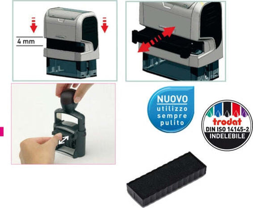 Tampone di ricambio 6-4817 - nero - Trodat - conf. 3 pezzi Cancelleria e prodotti per ufficio/Archivio ufficio e accessori per scrivania/Etichette divisori per schedario e timbri/Timbri e materiali per timbri/Tamponi asciuga inchiostro Eurocartuccia - Pavullo, Commerciovirtuoso.it