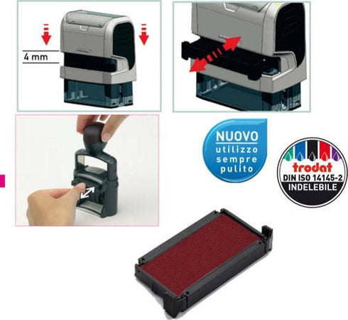 Tampone di ricambio 6-4910 - rosso - Trodat - conf. 3 pezzi Cancelleria e prodotti per ufficio/Archivio ufficio e accessori per scrivania/Etichette divisori per schedario e timbri/Timbri e materiali per timbri/Tamponi asciuga inchiostro Eurocartuccia - Pavullo, Commerciovirtuoso.it
