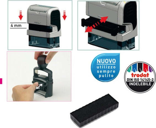 Tampone di ricambio 6-4912 - nero - Trodat - conf. 3 pezzi Cancelleria e prodotti per ufficio/Archivio ufficio e accessori per scrivania/Etichette divisori per schedario e timbri/Timbri e materiali per timbri/Tamponi asciuga inchiostro Eurocartuccia - Pavullo, Commerciovirtuoso.it