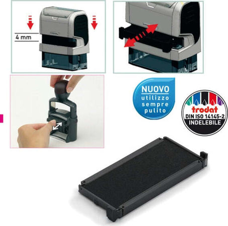 Tampone di ricambio 6-4914 - nero - Trodat - conf. 2 pezzi Cancelleria e prodotti per ufficio/Archivio ufficio e accessori per scrivania/Etichette divisori per schedario e timbri/Timbri e materiali per timbri/Tamponi asciuga inchiostro Eurocartuccia - Pavullo, Commerciovirtuoso.it
