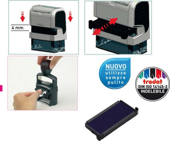 Tampone di ricambio 6-4915 - blu - Trodat - conf. 3 pezzi Cancelleria e prodotti per ufficio/Archivio ufficio e accessori per scrivania/Etichette divisori per schedario e timbri/Timbri e materiali per timbri/Tamponi asciuga inchiostro Eurocartuccia - Pavullo, Commerciovirtuoso.it