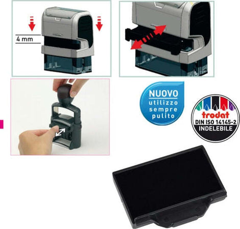 Tampone di ricambio 6-53 - nero - Trodat - conf. 3 pezzi Cancelleria e prodotti per ufficio/Archivio ufficio e accessori per scrivania/Etichette divisori per schedario e timbri/Timbri e materiali per timbri/Tamponi asciuga inchiostro Eurocartuccia - Pavullo, Commerciovirtuoso.it