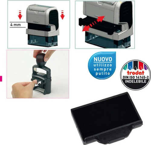 Tampone di ricambio 6-53 - nero - Trodat - conf. 3 pezzi Cancelleria e prodotti per ufficio/Archivio ufficio e accessori per scrivania/Etichette divisori per schedario e timbri/Timbri e materiali per timbri/Tamponi asciuga inchiostro Eurocartuccia - Pavullo, Commerciovirtuoso.it
