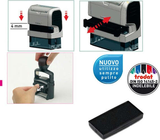 Tampone di ricambio 6-5756 - nero - Trodat [multipack] 5 pezzi Cancelleria e prodotti per ufficio/Archivio ufficio e accessori per scrivania/Etichette divisori per schedario e timbri/Timbri e materiali per timbri/Tamponi asciuga inchiostro Eurocartuccia - Pavullo, Commerciovirtuoso.it