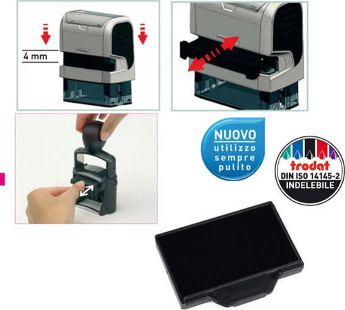 Tampone di ricambio 6-58 - nero - Trodat - conf. 3 pezzi Cancelleria e prodotti per ufficio/Archivio ufficio e accessori per scrivania/Etichette divisori per schedario e timbri/Timbri e materiali per timbri/Tamponi asciuga inchiostro Eurocartuccia - Pavullo, Commerciovirtuoso.it