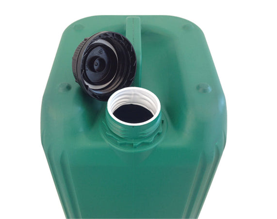 Tanica in plastica riciclata per trasporto liquidi e acidi con tappo a vite