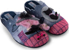 TanahLot-pantofole-ciabatte-donna-in-feltro-grigio-e-fuxia-con-applicazioni-Strega-e-Gatto