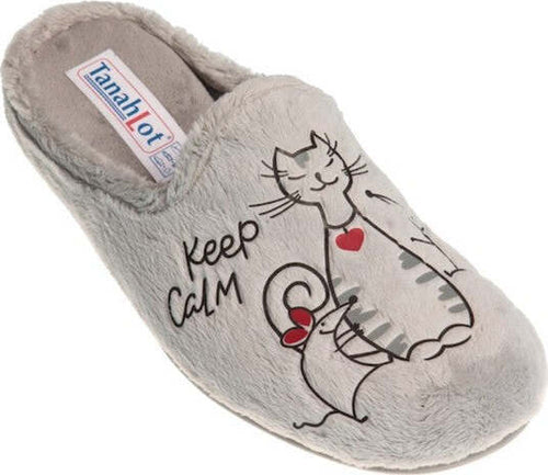 TanahLot-pantofole-ciabatte-donna-stampa-Gatto-Topo-Keep-Calm-in-peluche