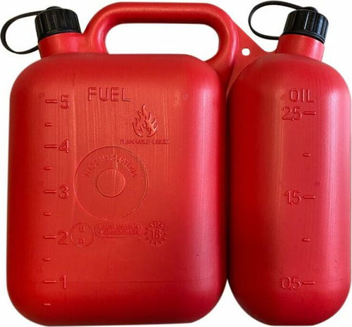 Tanica-carburante-e-olio-con-doppio-serbatoio-5+2,5L-omologata-Confezione-da-1pz