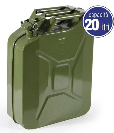 Tanica in metallo colore verde per trasporto di idrocarburi Auto e Moto/Accessori per auto/Taniche carburante La Zappa - Altamura, Commerciovirtuoso.it