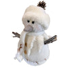 Pupazzo di neve decorazione natalizia h 30 cm con sciarpa e cappello in lana bianca