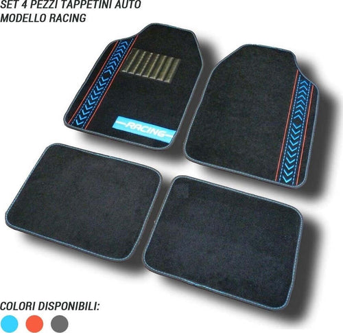 TAPPETINI PER AUTO UNIVERSALI ANTISCIVOLO SET TAPPETI 4PZ. 3 COLORI RACING Auto e Moto/Accessori per auto/Tappetini per auto/Tappetini antiscivolo Trade Shop italia - Napoli, Commerciovirtuoso.it