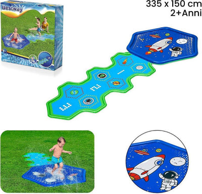 Tappetino Gonfiabile Con Fontana Spruzzi Base Spaziale 335x150cm Adventure 52571 Giochi e giocattoli/Sport e giochi all'aperto/Giochi aquatici e piscine per bambini/Canotti e gonfiabili galleggianti Trade Shop italia - Napoli, Commerciovirtuoso.it
