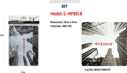 Tappetino Mouse Pad Tappeto Poggiapolso Gaming Serie Sky Cielo Pc Maxtech G-mpad10 Informatica e Videogiochi > Accessori PC > Mouse e Tastiere PC Trade Shop italia - Napoli, Commerciovirtuoso.it