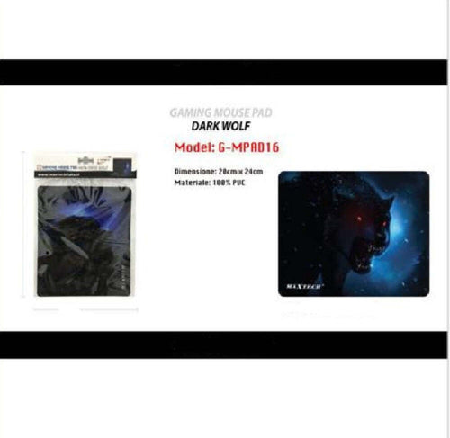 Tappetino Pc Poggiapolso Gaming Mouse Pad Dark Wolf Lupo Scuro Maxtech G-mpad16 Informatica e Videogiochi > Accessori PC > Mouse e Tastiere PC Trade Shop italia - Napoli, Commerciovirtuoso.it