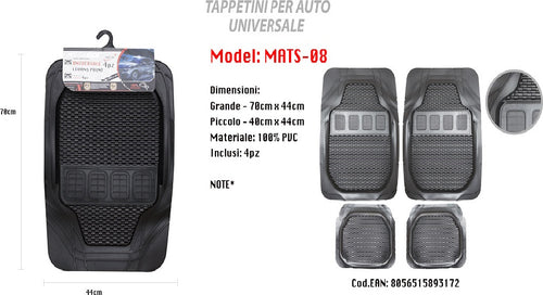 Tappetino Universale Auto 100% Pvc Anteriore Posteriore Tappetini 4pz Maxtech Mats-08 Auto e Moto/Accessori per auto/Tappetini per auto/Tappetini antiscivolo Trade Shop italia - Napoli, Commerciovirtuoso.it