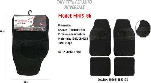Tappetino Universale Auto Camoscio Anteriore Posteriore Tappetini 4pz Maxtech Mats-06 Auto e Moto/Accessori per auto/Tappetini per auto/Tappetini antiscivolo Trade Shop italia - Napoli, Commerciovirtuoso.it