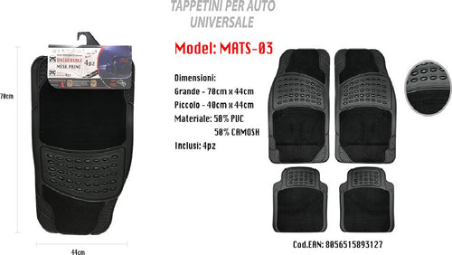 Tappetino Universale Da Auto Pvc Camoscio Anteriore Posteriore 4pz Maxtech Mats-03 Auto e Moto/Accessori per auto/Tappetini per auto/Tappetini antiscivolo Trade Shop italia - Napoli, Commerciovirtuoso.it