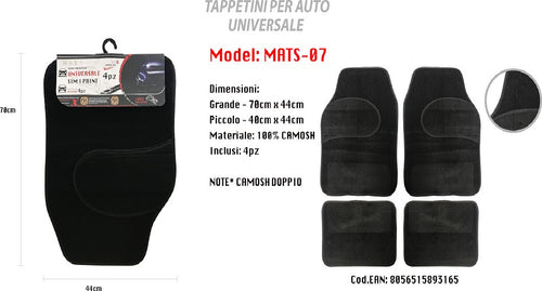 Tappetino Universale Da Auto Pvc Doppio Camoscio Tappetini 4 Pz. Maxtech Mats-07 Auto e Moto/Accessori per auto/Tappetini per auto/Tappetini antiscivolo Trade Shop italia - Napoli, Commerciovirtuoso.it