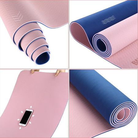 Tappetino-Yoga-Aerobica-Pilates-Tappeto-Allenamento-Fitness-Palestra-Rosa-Blu