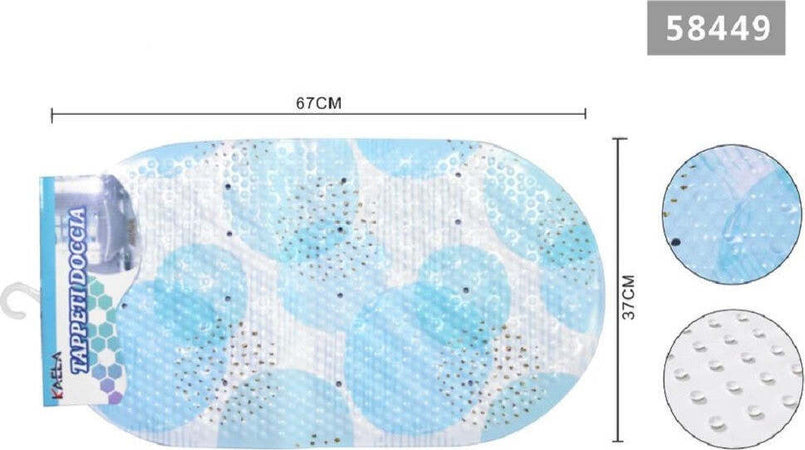 Tappeto Antiscivolo Ovale Cerchi Azzurri Per Vasca Bagno Doccia 67 X 37 Cm 58449 Casa e cucina/Bagno/Accessori per il bagno/Accessori per la doccia/Tappetini Trade Shop italia - Napoli, Commerciovirtuoso.it