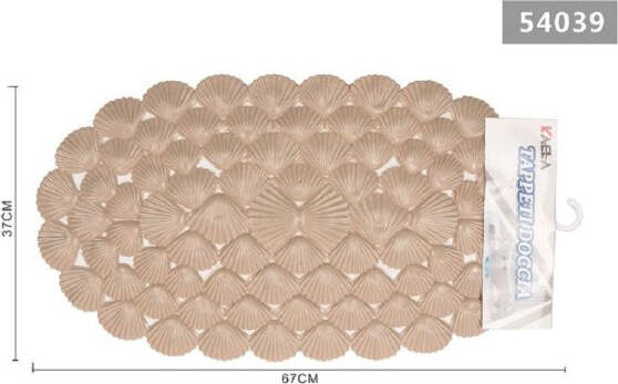 Tappeto-Antiscivolo-Ovale-Con-Conchiglie-Beige-Vasca-Bagno-Doccia-67x37cm-54039
