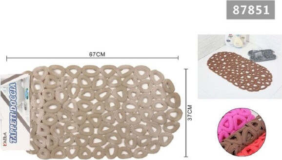 Tappeto-Antiscivolo-Vasca-Bagno-Doccia-Ovale-Buchi-Triangolari-Cachi-67x37cm-87851