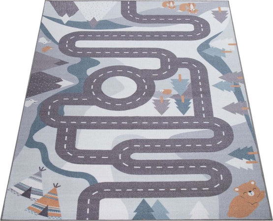 Tappeto-Bimbi-Motivo-Strade-Colore-Crema
