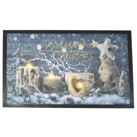 Tappeto con decorazioni natalizie zerbino antiscivolo rettangolare da 68 cm