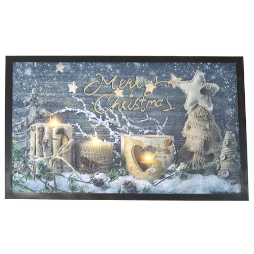 Tappeto con decorazioni natalizie zerbino antiscivolo rettangolare da 68 cm