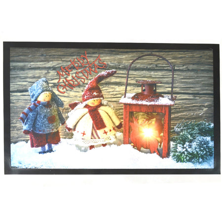 Tappeto con decorazioni natalizie zerbino antiscivolo rettangolare da 68 cm