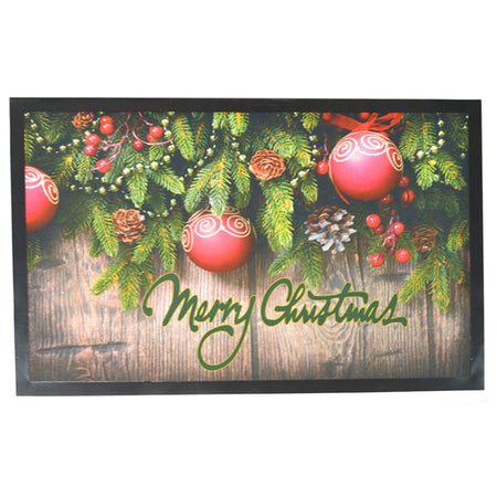 Tappeto con decorazioni natalizie zerbino antiscivolo rettangolare da 68 cm