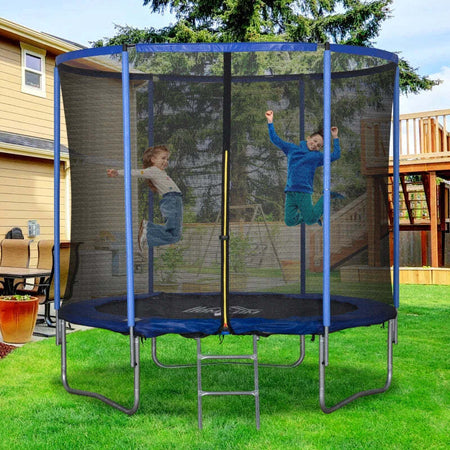 Tappeto-Elastico-per-Bambini-e-Adulti-con-Rete-e-Bordo-Imbottito,-Giochi-da-Giardino-e-Casa-Φ244x240cm-Blu-e-Nero-YH5A71-015V05YH5