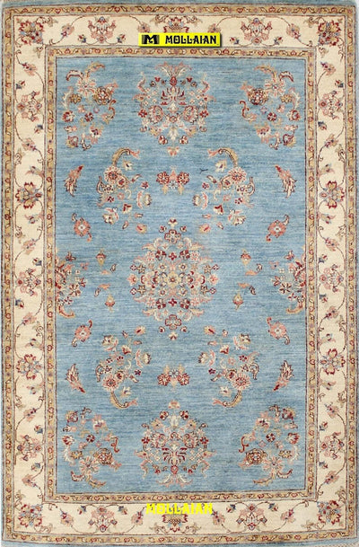 Tappeto-Extra-Fine-Soltanabad-Gold---Eleganza-E-Raffinatezza-193x125-Cm-Azzurro-Beige-Chiaro