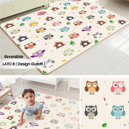 Tappeto Gioco Bambini Double Face Gufi Maxi Tappetone Schiuma Xeva 150x180cm Prima infanzia/Attività e intrattenimento/Tappetini gioco e palestrine Trade Shop italia - Napoli, Commerciovirtuoso.it