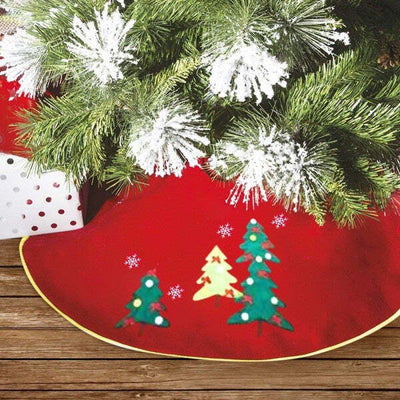 Tappeto-Gonna-Copertura-Base-Albero-Di-Natale-100cm-Rosso-Decorazioni-Natalizie