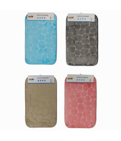 Tappeto In Tessuto Tappetino Arredo Bagno Antiscivolo 50x80cm Effetto Sassi 79449