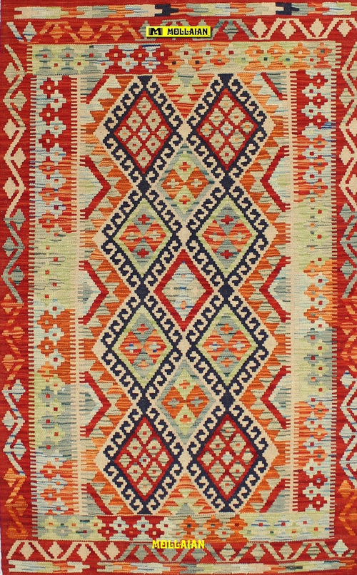 Tappeto Kilim Kaudani Melange 166x105cm Multicolore Pastello Originale Unico Con Certificato Disegno Moderno, Double Face Casa e cucina/Tessili per la casa/Tappeti e tappetini/Tappeti Mollaian Tappeti - Lecce, Commerciovirtuoso.it