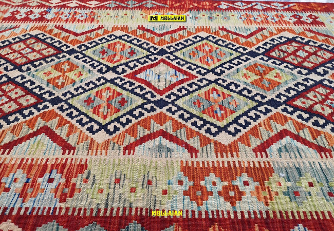 Tappeto Kilim Kaudani Melange 166x105cm Multicolore Pastello Originale Unico Con Certificato Disegno Moderno, Double Face Casa e cucina/Tessili per la casa/Tappeti e tappetini/Tappeti Mollaian Tappeti - Lecce, Commerciovirtuoso.it
