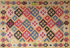 Tappeto Kilim Vaziri Melange 182x126cm Tessitura Piatta Rettangolare Multicolore Geometrico Originale Unico Con Certificato Casa e cucina/Tessili per la casa/Tappeti e tappetini/Tappeti Mollaian Tappeti - Lecce, Commerciovirtuoso.it