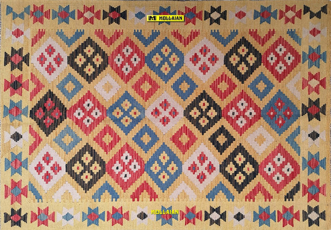 Tappeto Kilim Vaziri Melange 182x126cm Tessitura Piatta Rettangolare Multicolore Geometrico Originale Unico Con Certificato Casa e cucina/Tessili per la casa/Tappeti e tappetini/Tappeti Mollaian Tappeti - Lecce, Commerciovirtuoso.it